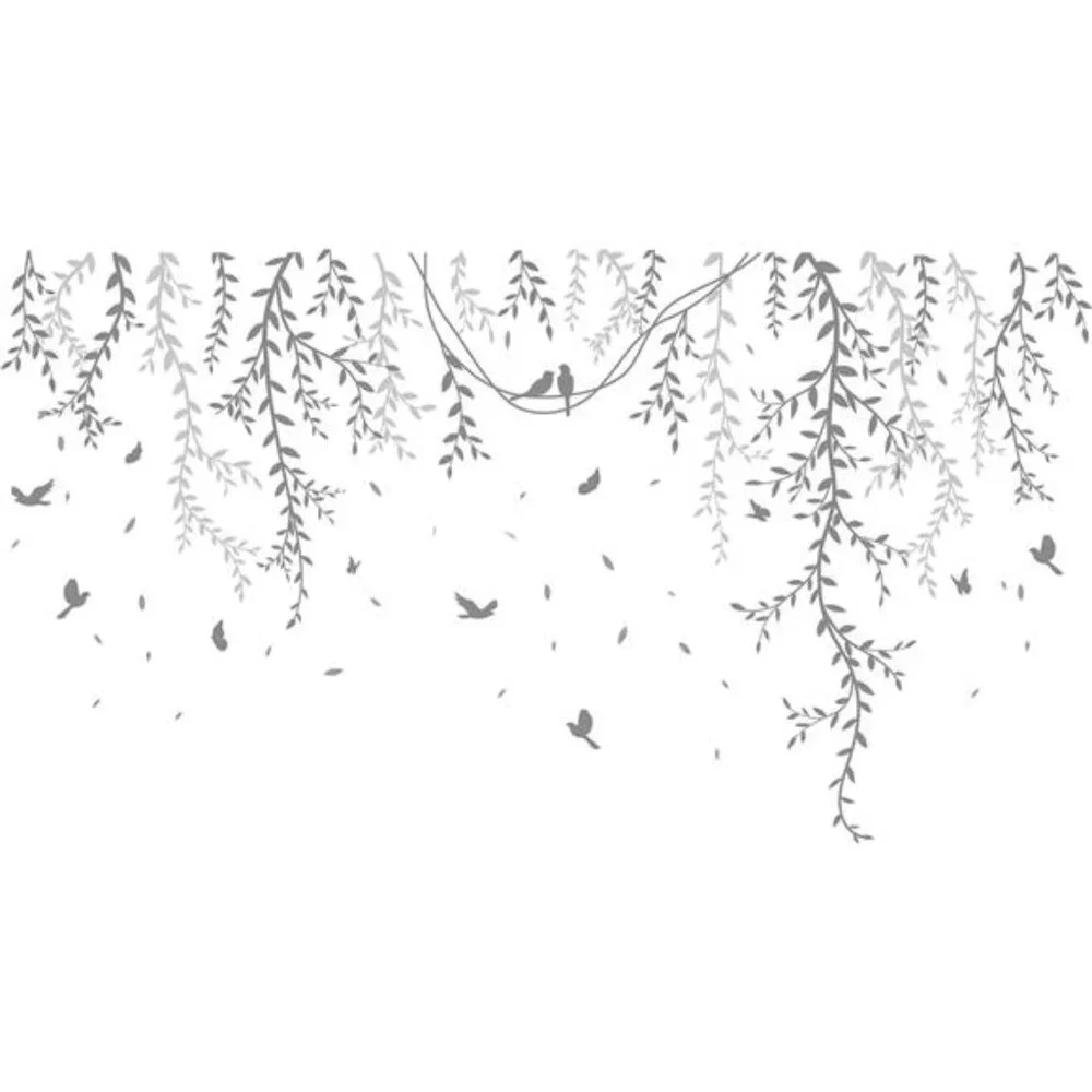 Willow Branch Wall Stickers DIY Peel Stick Plant Vine Leaf Decals Kids Room Deco